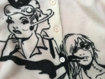 Prada Intarsia cashmere manga comic books cardigan I 42 UK 10 US 6 LADIES