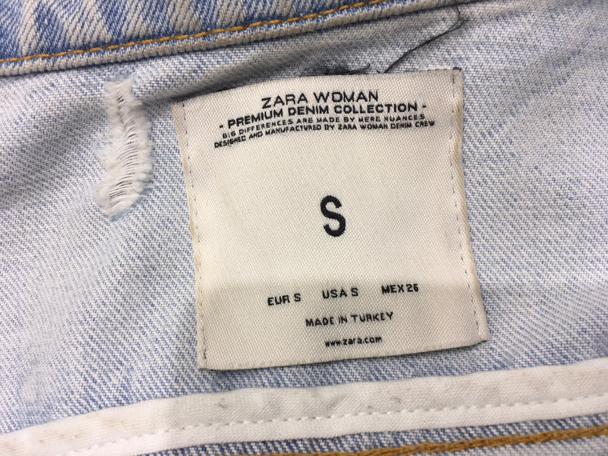 ZARA Distressed Oversized DenimJacket Size S Small MOST WANTED ladies