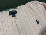 RALPH LAUREN POLO GIRLS' RUFFLED RIB KNIT CARDIGAN CABLE SWEATER JUMPER 6 YEARS children