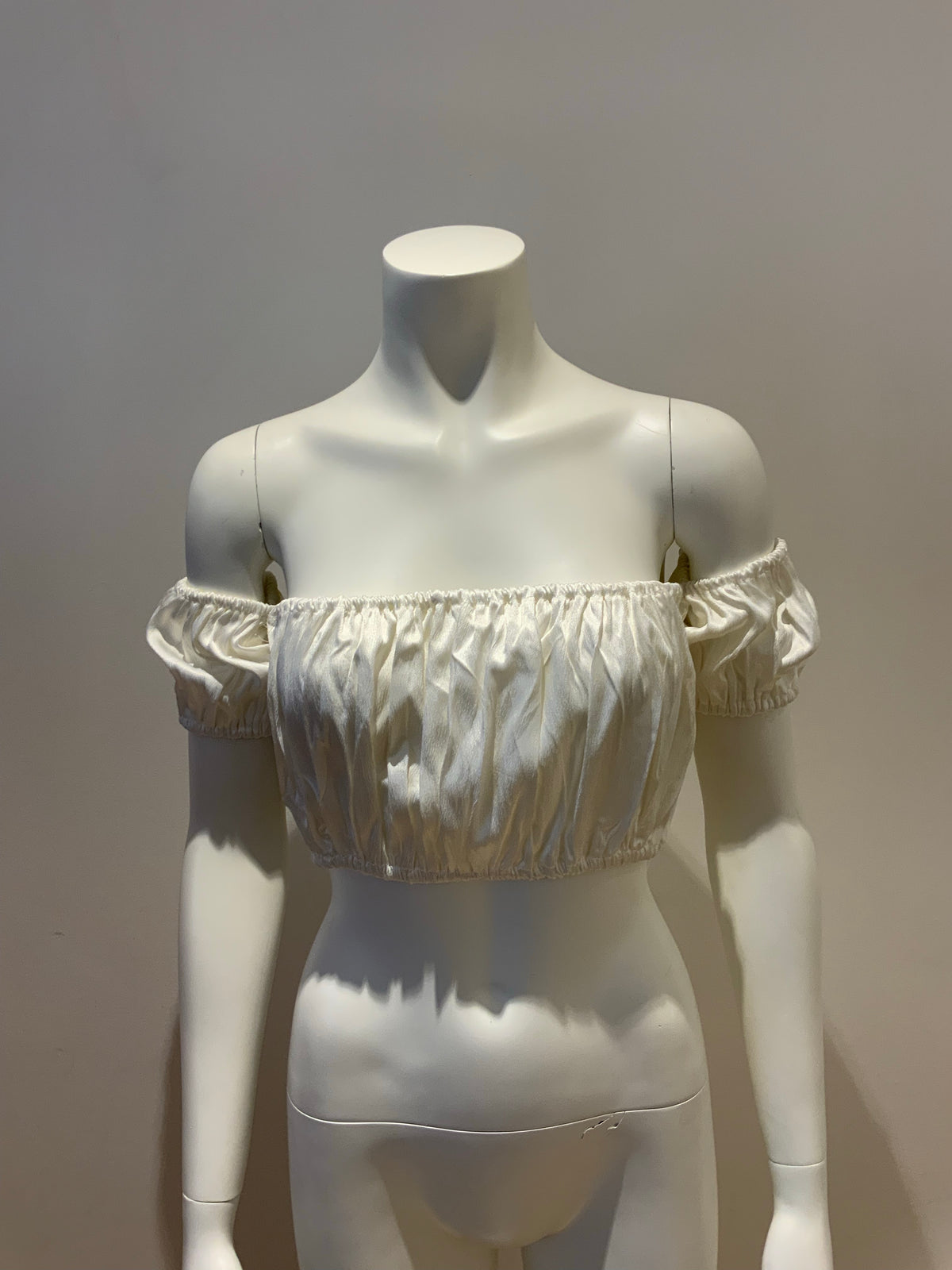 ZARA satin white cropped top Size S small MOST WANTED ladies