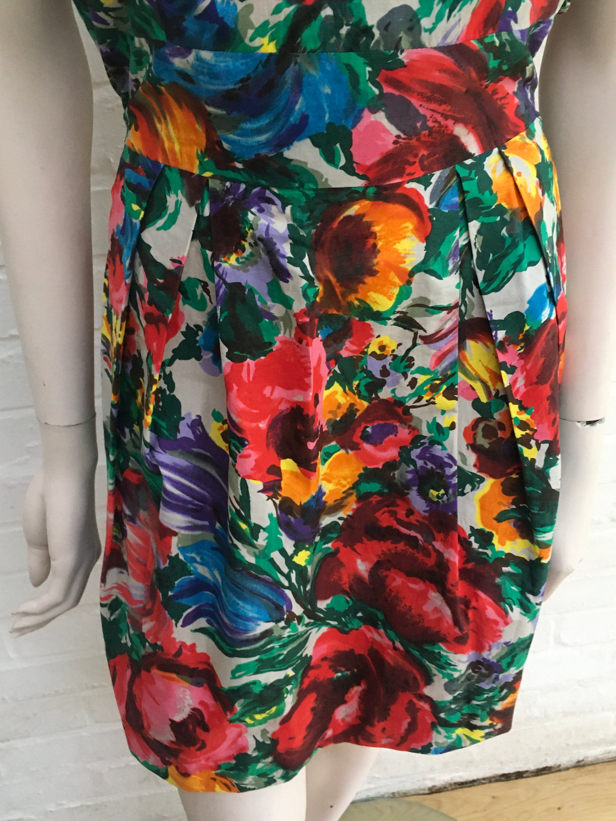 Dolce & Gabbana Floral-print cotton strapless mini dress Size I 40 Ladies