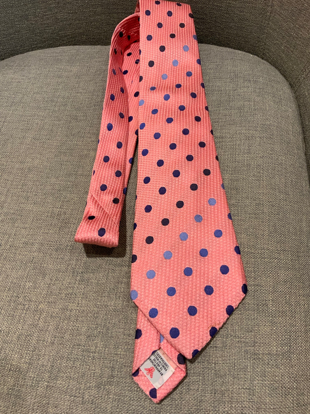 TURNBULL & ASSER Mens Pink Polka Dots Tie men