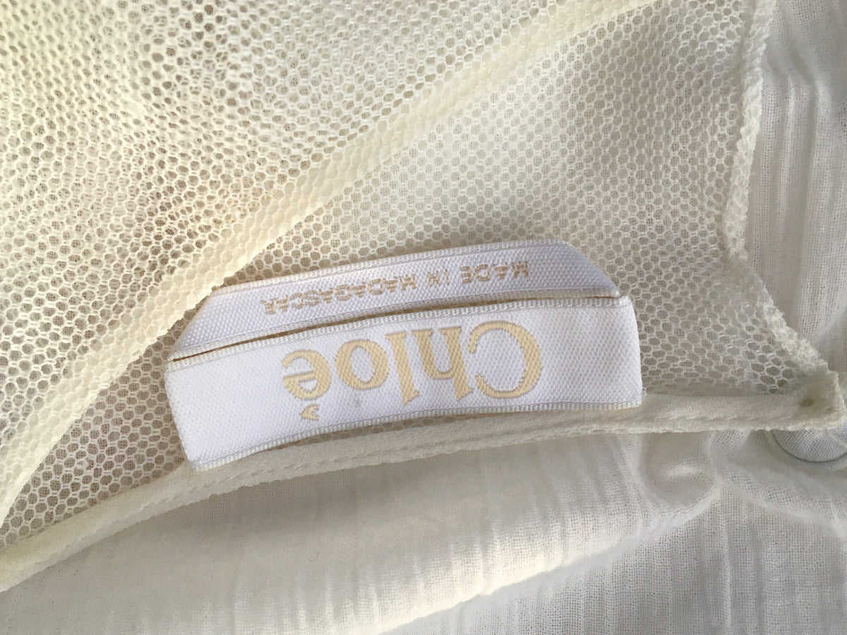 CHLOÉ Lace-trimmed cotton-voile blouse Size FR 36  Ladies