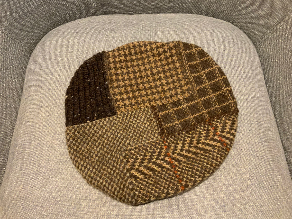Ralph Lauren Tweed Run Pure Wool Knit Patched Beret One Size ladies