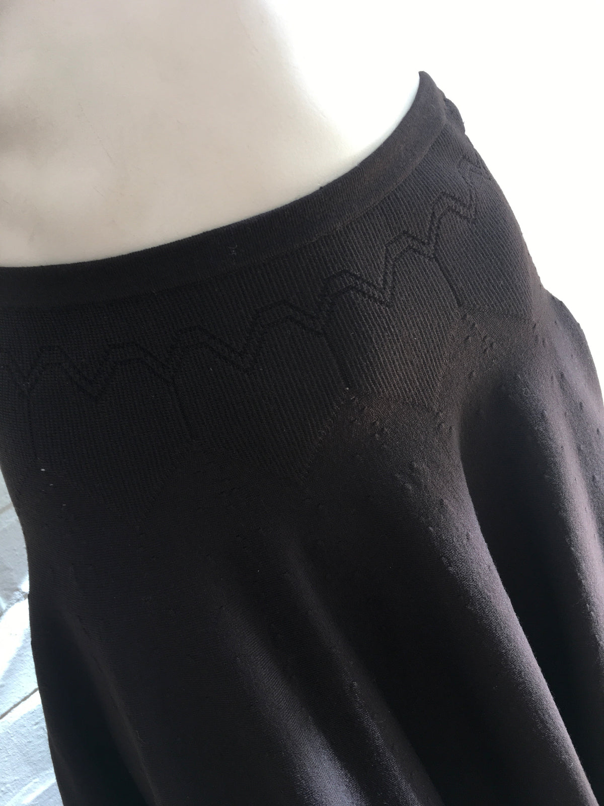 AZZEDINE ALAÏA ALAIA BROWN KNITTED WOOL SKIRT SIZE S SMALL ladies