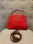 Limited LOUIS VUITTON CAPUCINES BB Python Snakeskin Rubis Taurillon Bag Handbag ladies