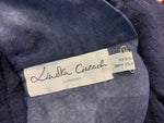 Lindka Cierach Couture Navy Cashmere Silk Beads Trim Cardigan Size XS ladies