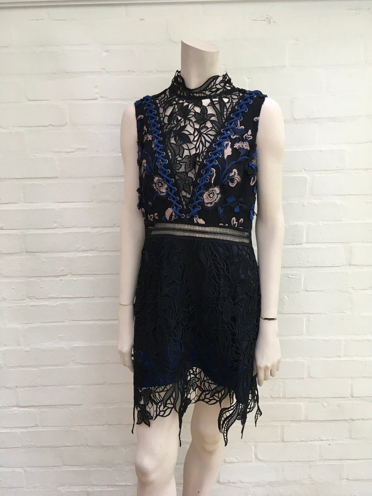 SELF-PORTRAIT Clementine lace black blue dress  Ladies