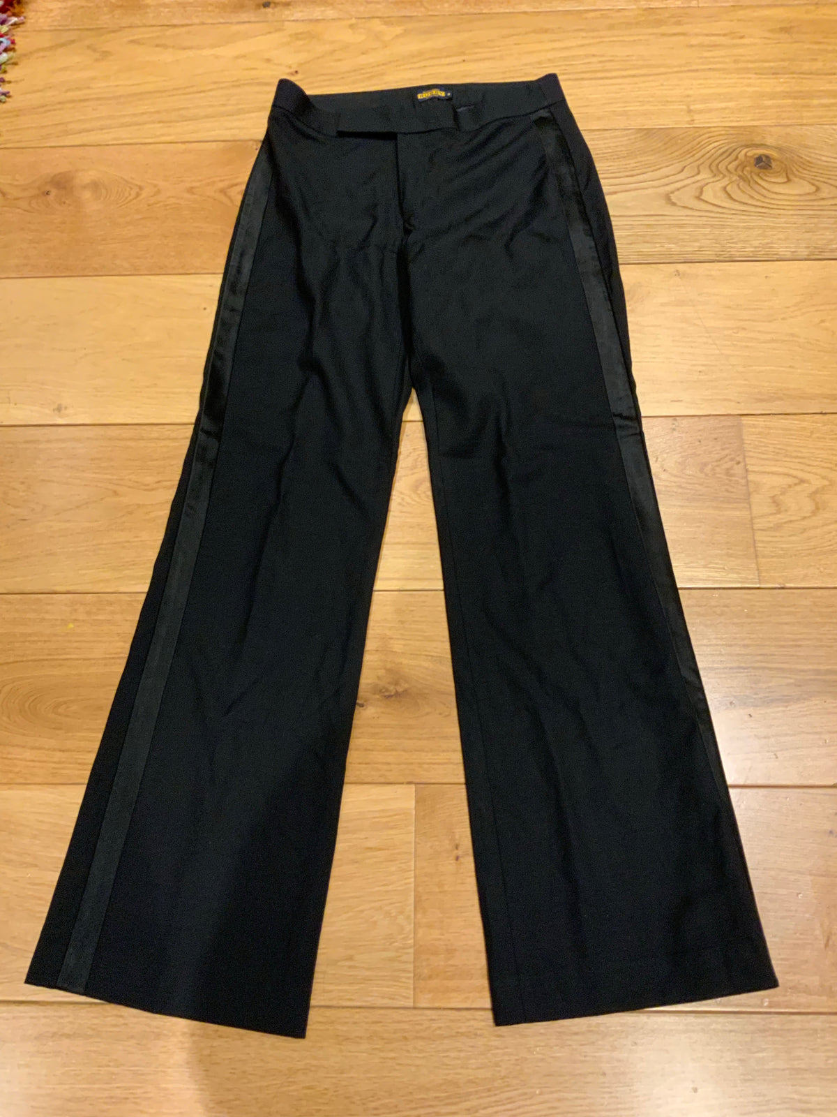 Ralph Lauren Rugby Black Wool Tuxedo Pants Trousers Size US 2 UK 6 XS ladies