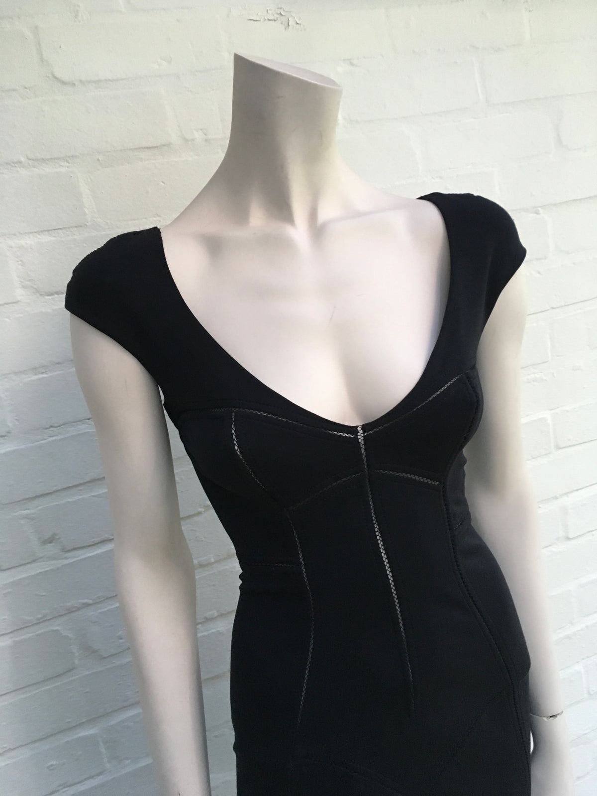 Dolce & Gabbana D&G Black Bodycon Stretch LBD Little Black Dress Ladies