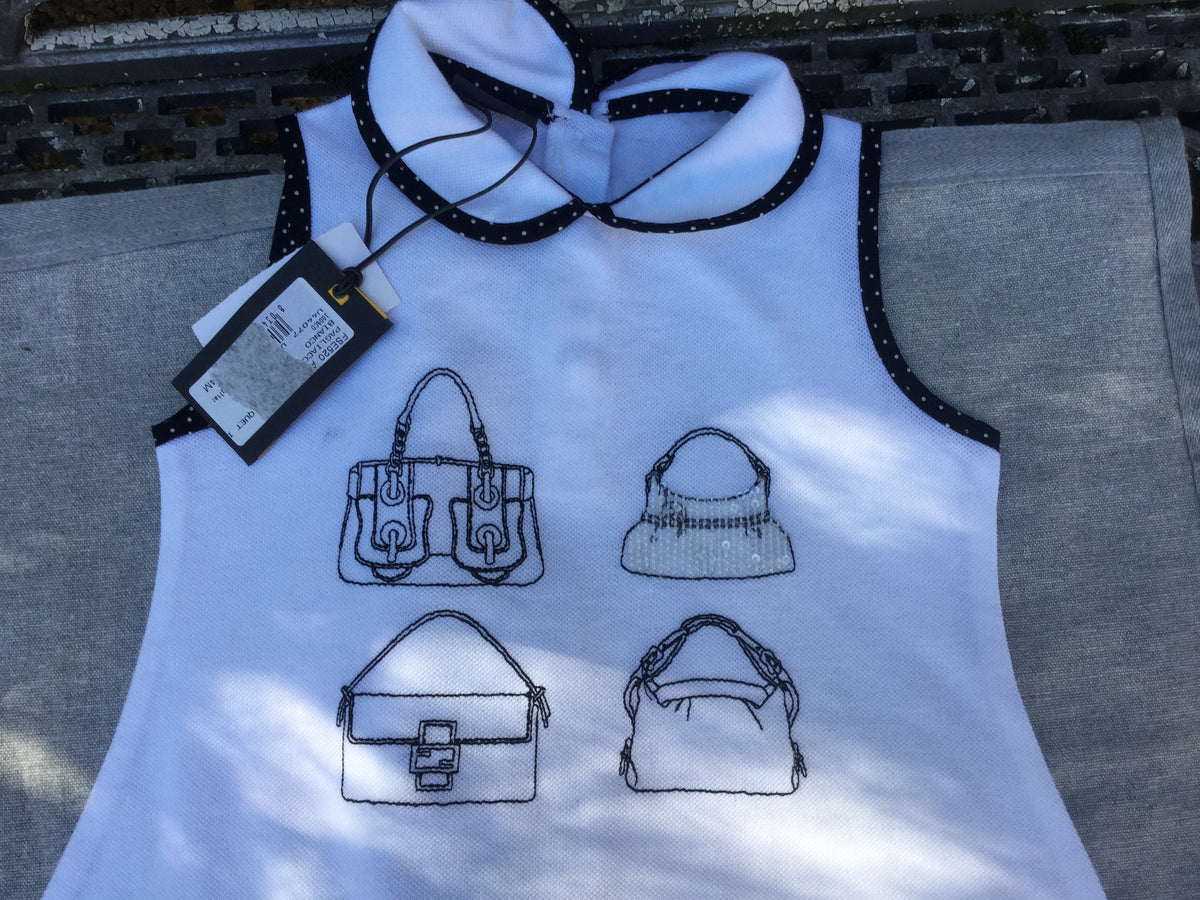 FENDI WHITE GLITTER BABY GIRLS DRESS ROMPER 24M Children