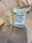 Chloé Chloe Silk Peach Lace Insert Top Blouse Size F 34 US 2 UK 6 XS ladies