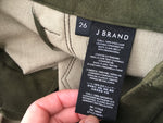 J BRAND Suede Super Skinny Pants Camo Olive Green Size 26  ladies