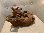 MARNI Brown Suede Leather Wedge Sandals Shoes Size 40 US 10 UK 7 ladies