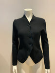 Duarte Boiled Wool Asymmetrical Button Up Black Jacket Cardigan Size S small ladies