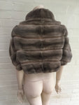 Birger Christensen Real Mink Fur Suede Insert Capelet Bolero Cropped Cape Ladies