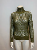 Ermanno Scervino Crystal embellished open knit Turtleneck Size I 38 UK 6 US 2 XS ladies