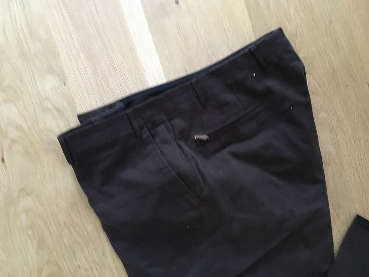 Corneliani Mens Brown Cotton Trousers Pants Size 58 R