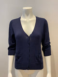 MONSOON Luxury Pure Cotton Thin Knit Cardigan Jumper Sweater Size UK 12 US 8 L ladies