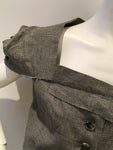 Roland Mouret RUNAWAY Pure Linen Houndstooth Blazer Top UK 12 US 8 IT 42 ladies