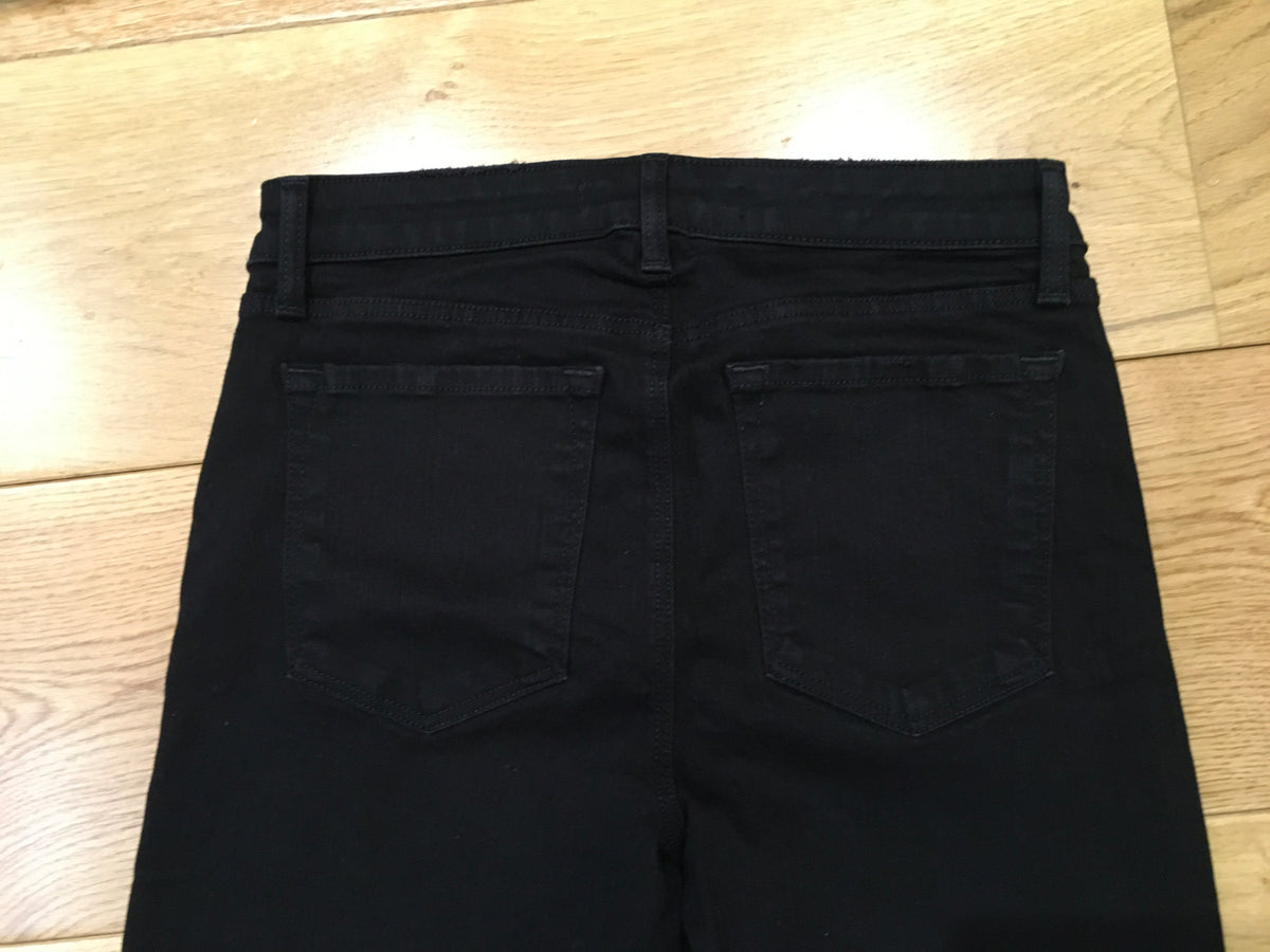 J BRAND Vanity Destruct Black Amelia Cropped Stretch Jeans Size 27 ladies