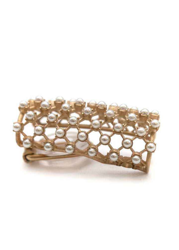 DIOR  gold-tone metal & faux-pearl ear cuff ladies
