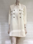 GUCCI White Wool-crepe Double Breasted Napoleon Coat Size I 36  ladies