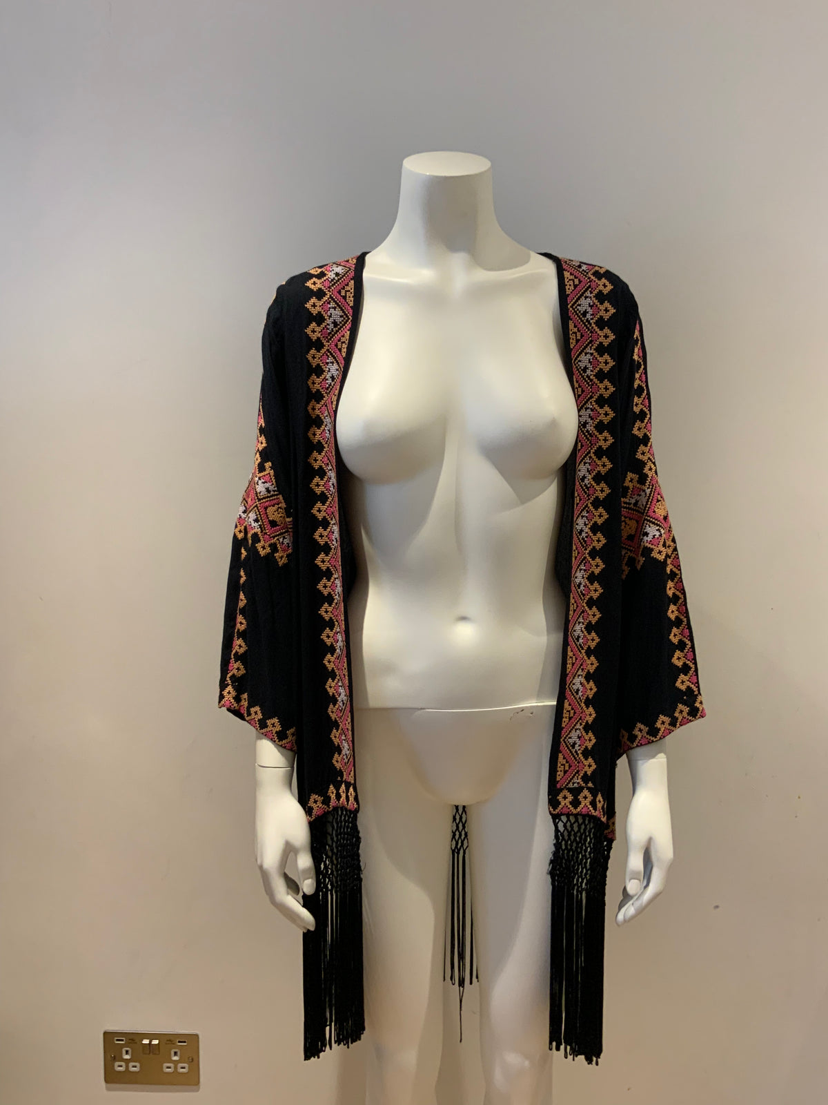 Melissa Odabash women’s Embroidered Kaftan With Fringing Cover Up One Size ladies