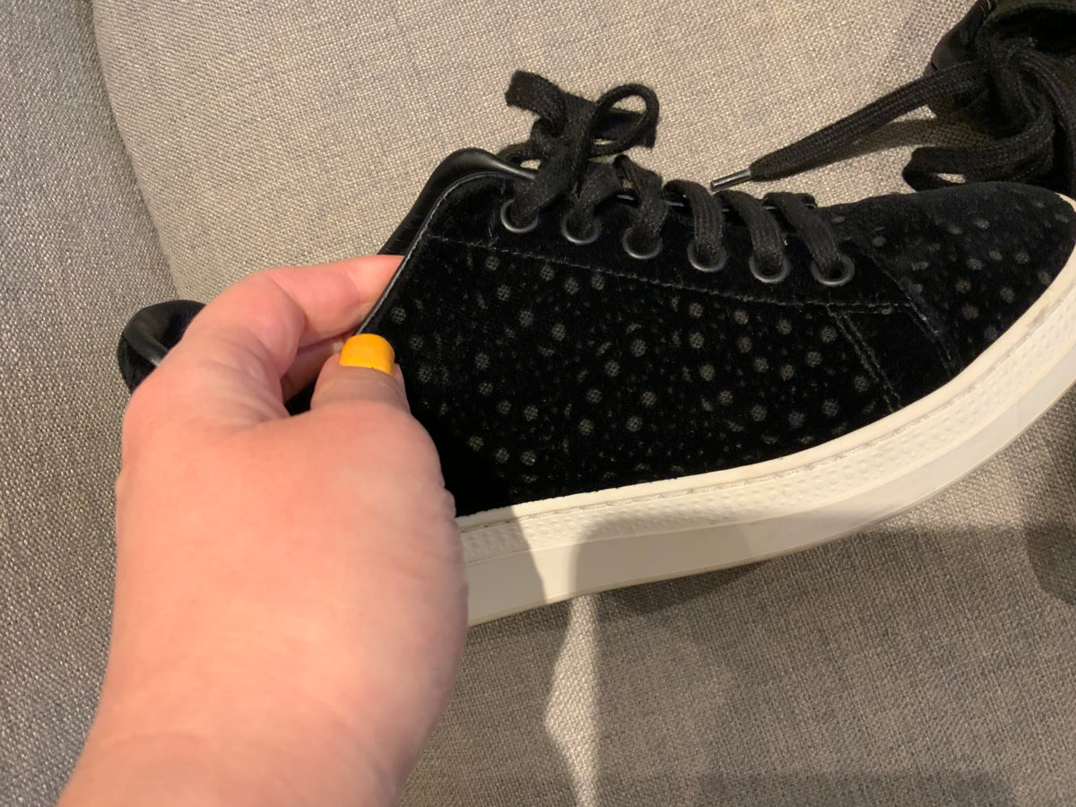 Azzedine Alaia LASER-CUT Velvet Lace Up Sneaker Trainers Size 35 US 5 UK 2 ladies