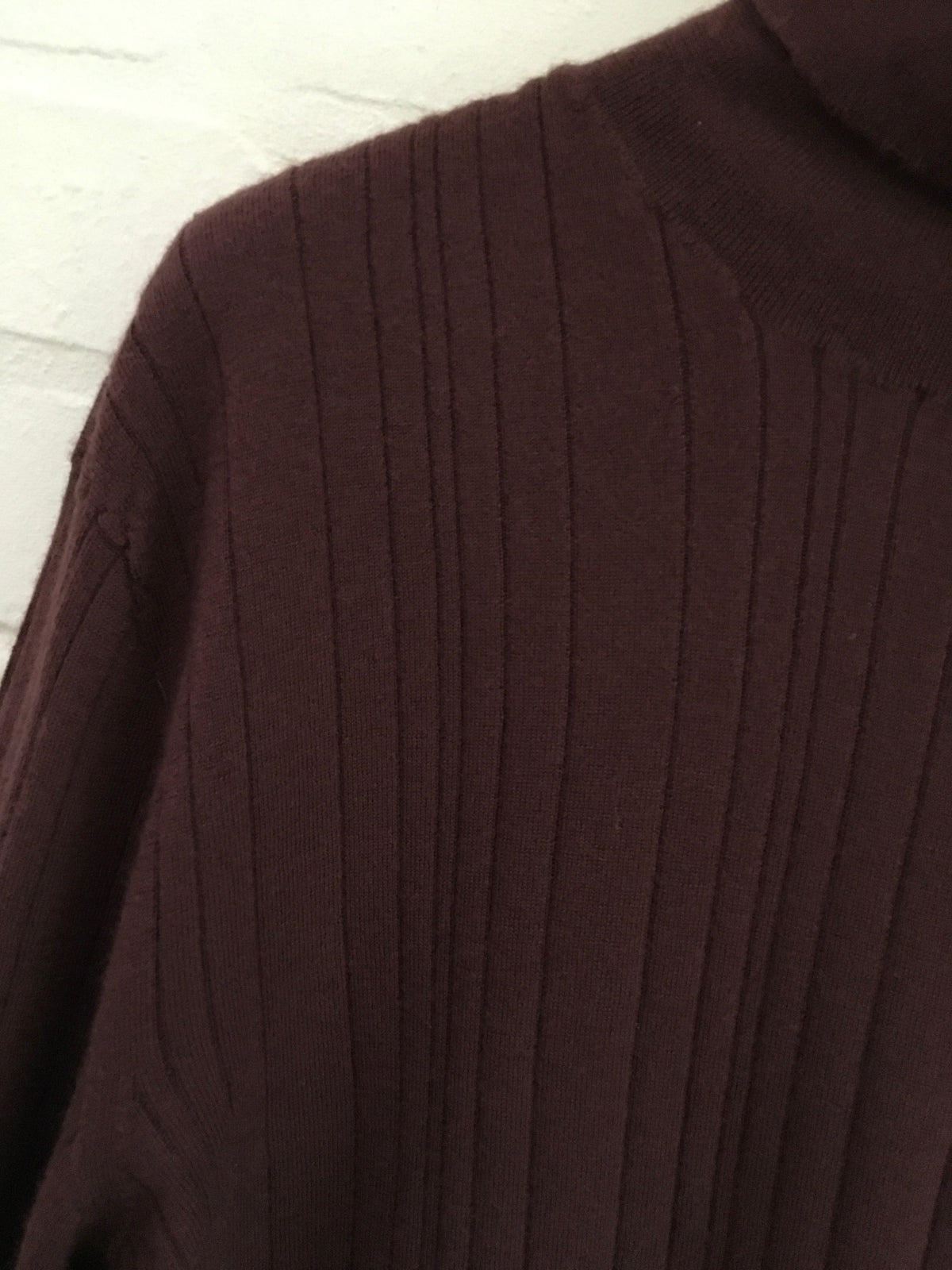 Hermes Hermès Paris Thin Knit Burgundy Turtleneck Sweater jumper SIZE L Large Men