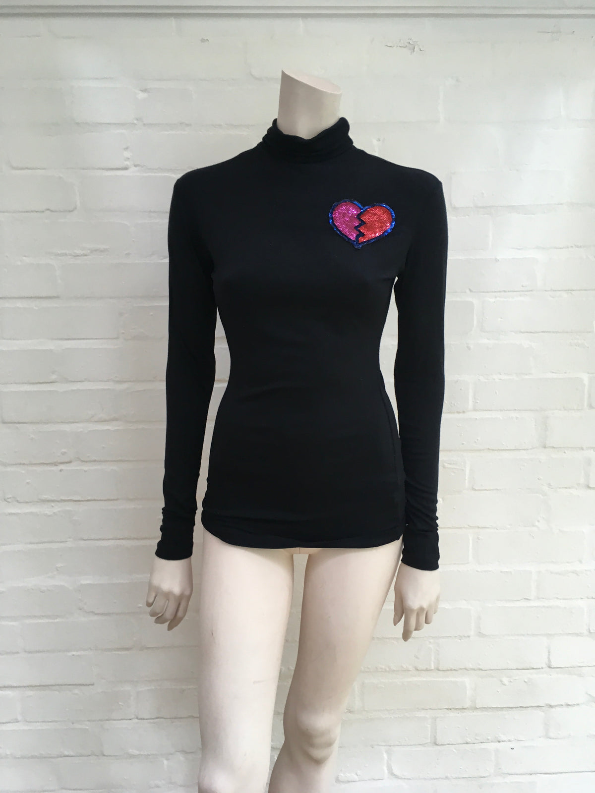 Yazbukey Sequins Broken Heart Long Sleeve Top Beautiful Ladies