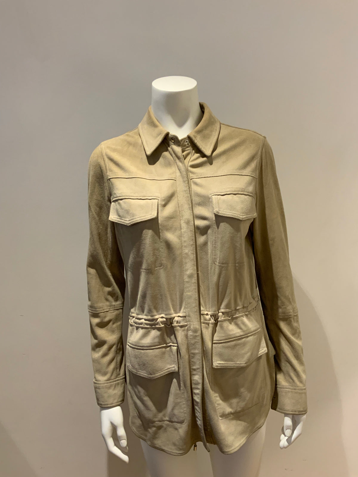 VINCE Women's Tan Nubuck Suede Safari Jacket Size S small ladies