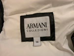 Armani Collezioni Down Quilted & Fur Trimmed Zip Front Jacket Size I 38 XS LADIES