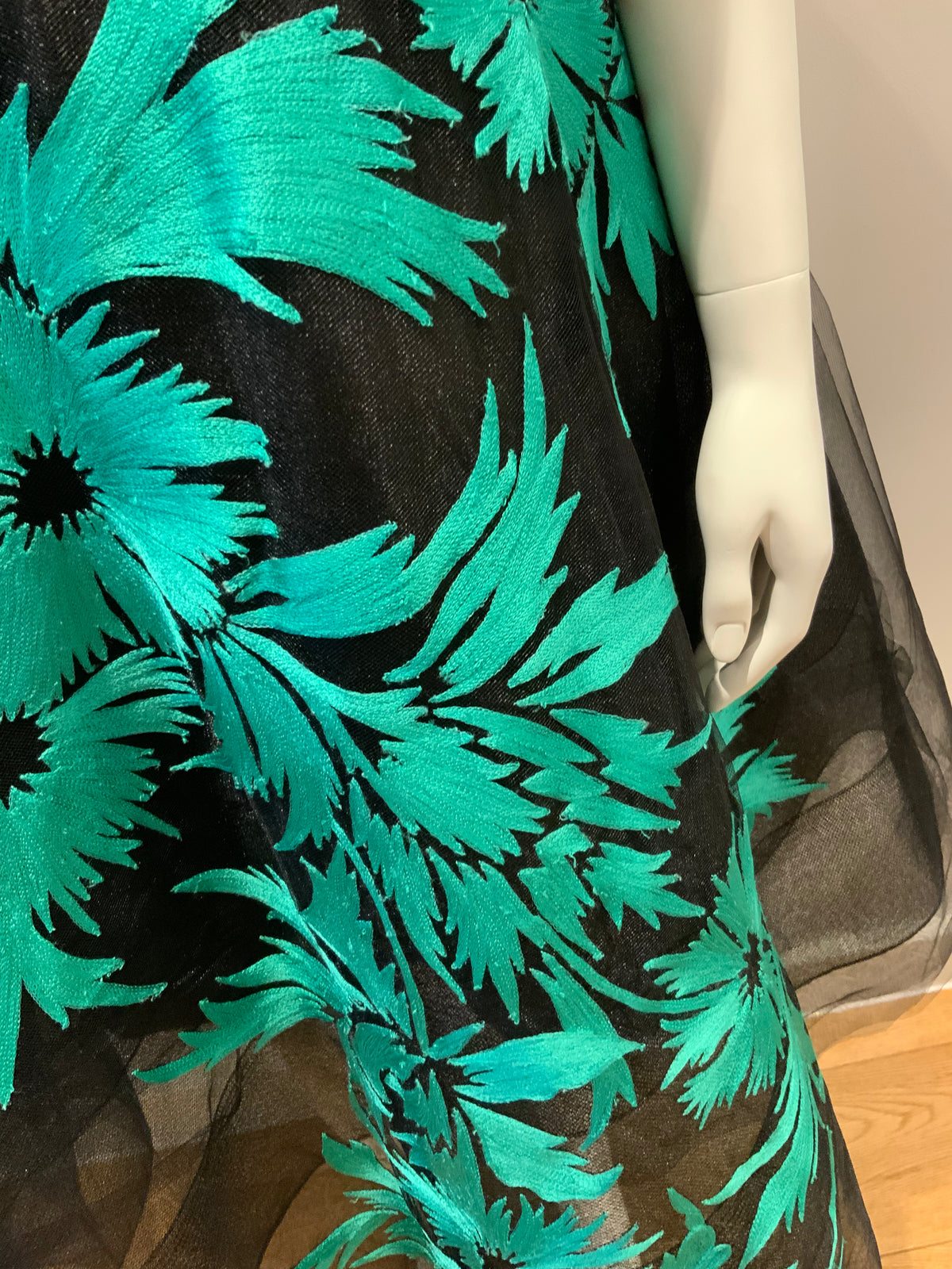 Oscar de la Renta Red Carpet Green Embroidered Gown Dress Size US 6 UK 10 ladies