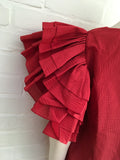 Rosie Assoulin Dust Ruffle Red Top Size M medium ladies