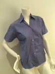 McKenzy Blue Gingham Shirt Size 44 UK 12 US 8 L LARGE ladies