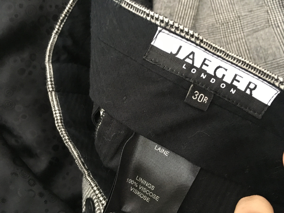 Jaeger London Prince of Wales Checked Wool Suit 2 Pieces Size 36R 30R Men