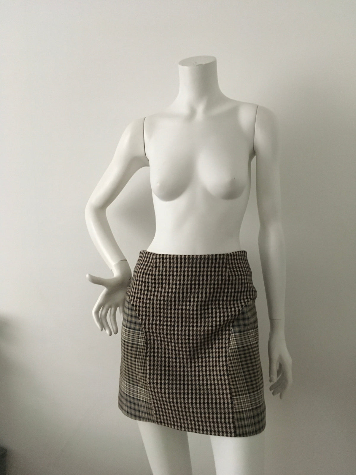 Maje Joxy Prince Of Wales And Houndstooth-twill Mini Skirt Size F 38 UK 10 US 6 ladies