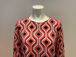 MICHAEL KORS Orange Long Sleeve Geometric Printed Dress Size L large ladies