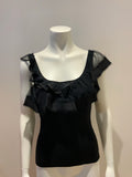 Philosophy di Alberta Ferretti Womens Sleeveless Ruffled Tank Top Black I 40 US4 ladies