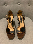 $1275 Chrissie Morris Heels Snakeskin Sandals 37 UK 4 US 7 ladies