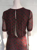 ISABEL MARANT Etoile Burgundy Barden Twist-front Silk Polka-dot Dress Ladies