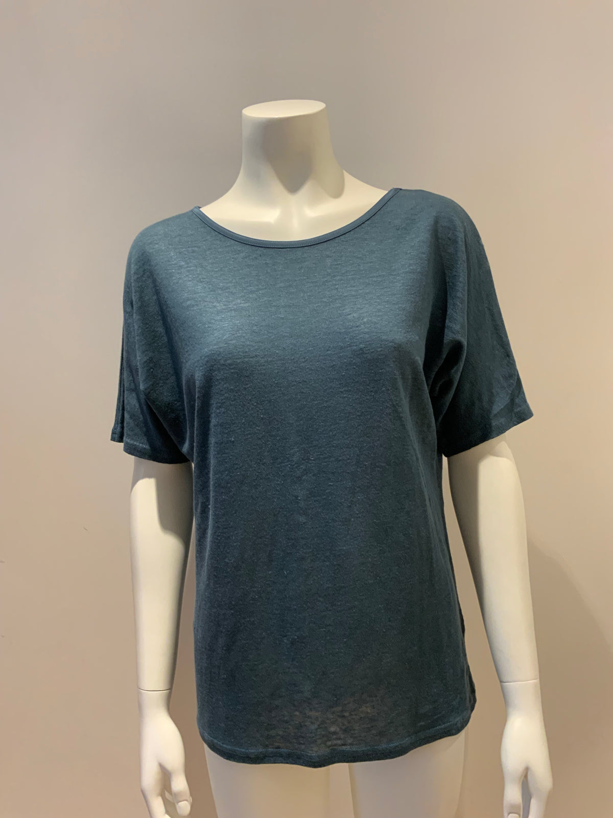 JIGSAW Womens Silk &Linen Turquoise T shirt Size S small ladies