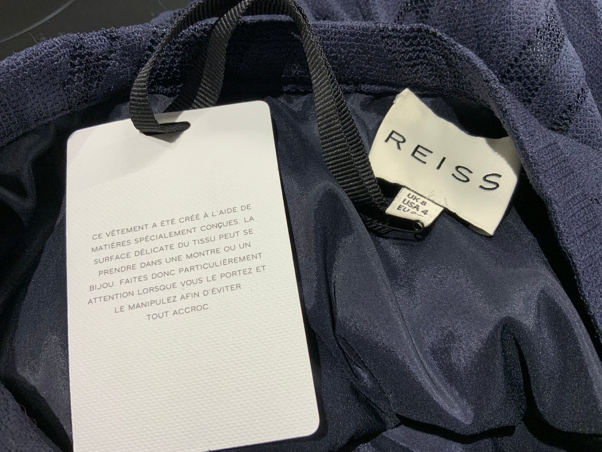 Reiss Women's Blue Navy Kent Pleated Skirt Size UK 8 US 4 ladies