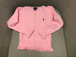 RALPH LAUREN Girls' Pink Knit Cardigan Cable Sweater Jumper Cardigan 6 years children