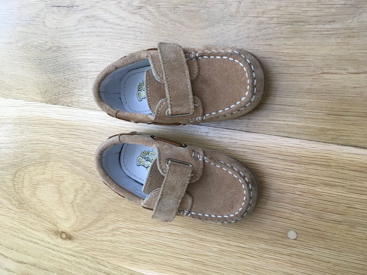 GARVALIN 50 aniversario Boys Shoe Brown Suede Leather Size 21 Children