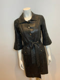 POLECI Amazing Leather Laser Cut Trench Coat Size UK 4 US 0 XXS ladies