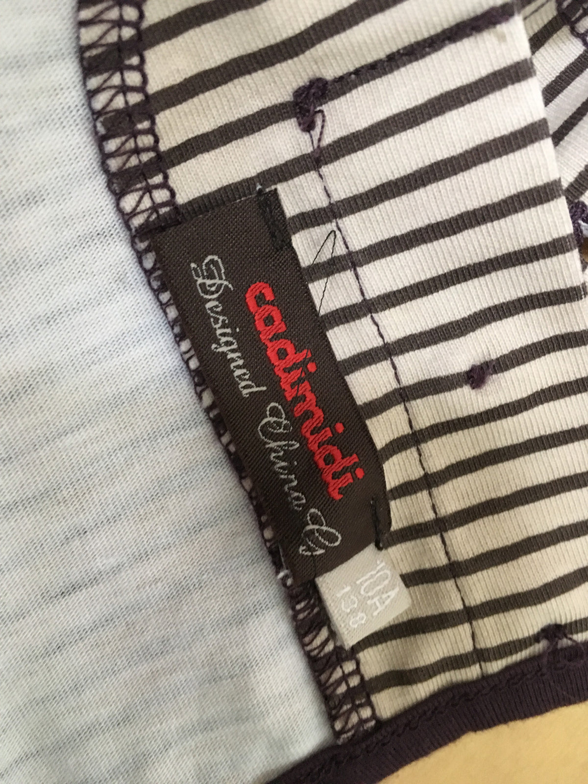 Catimini Clothing Girls Chocolate Brown, Red and Cream Jersey Dress Size 10 years old Children
