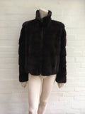Neiman Marcus Brown Sheared Mink Fur Short Jacket Coat L large Ladies