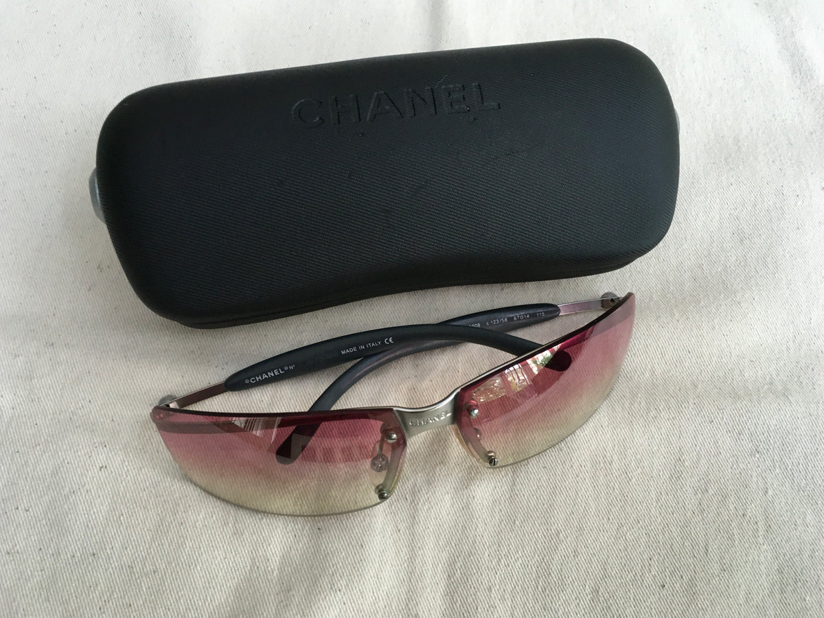 CHANEL 1994 4008 Pink Gradient Lens Frameless Sunglasses ladies